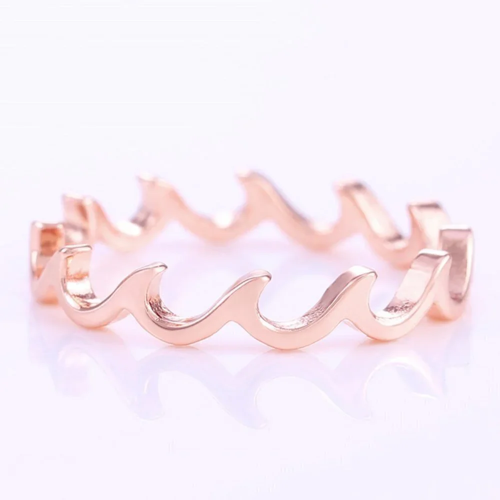 ✨ Wave Fire Minimalist Simple Trendy Anillos Lovely Rings for Women, PD066 - Picture 2 of 5